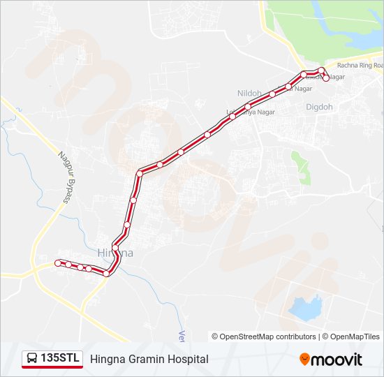 135STL bus Line Map