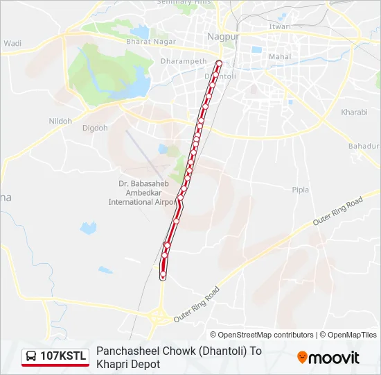 107KSTL Bus Line Map