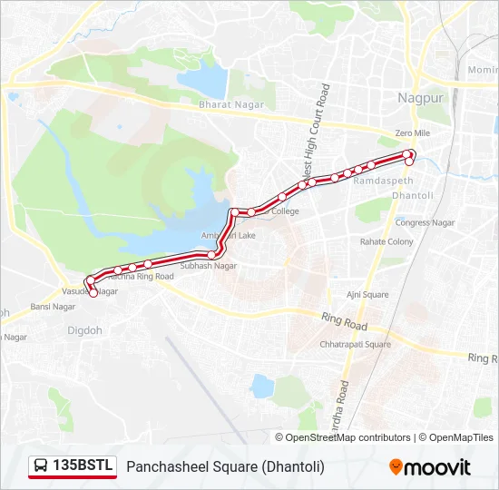135BSTL Bus Line Map