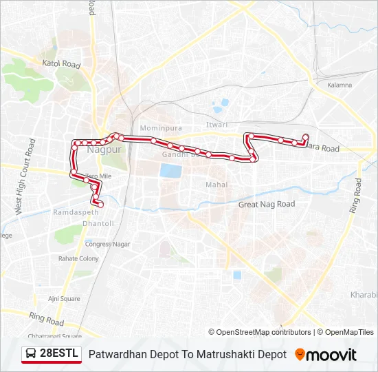 28ESTL Bus Line Map