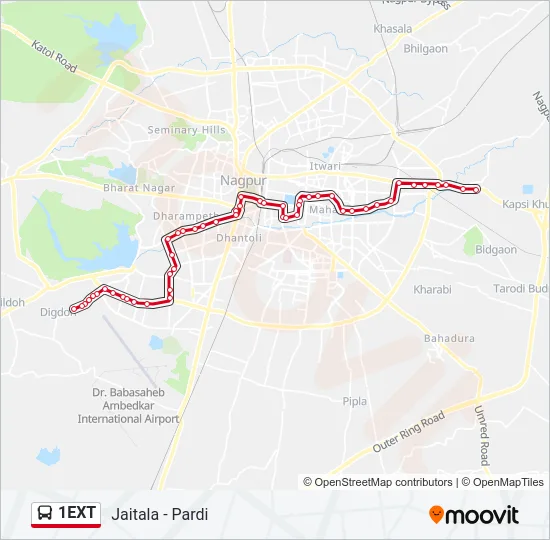1EXT Bus Line Map