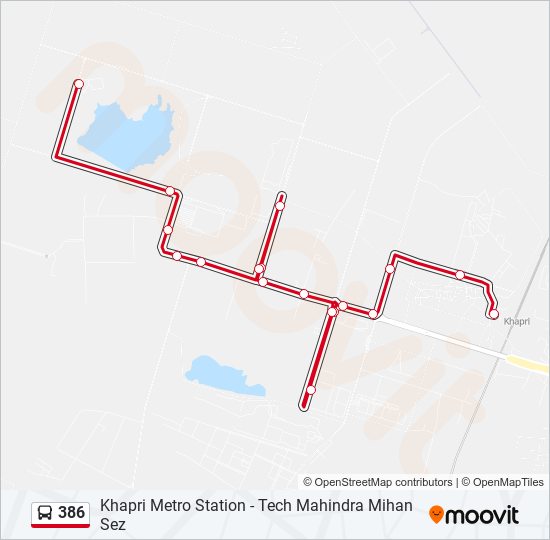 386 bus Line Map