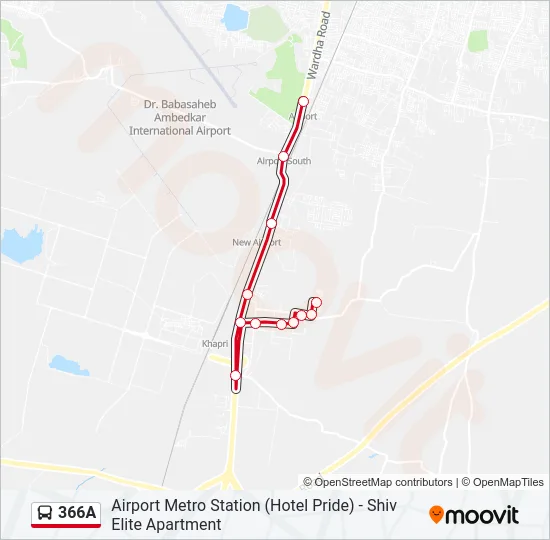 366A Bus Line Map