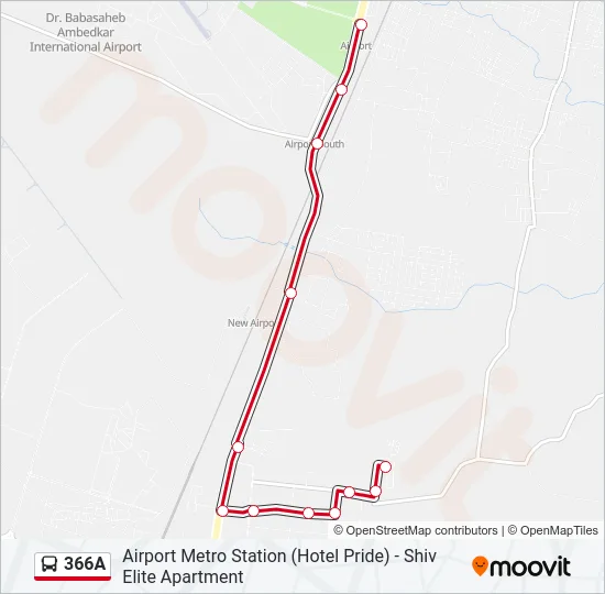 366A Bus Line Map