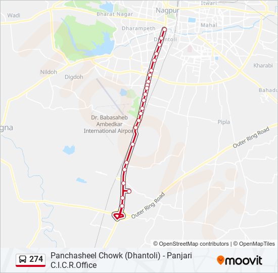 274 bus Line Map