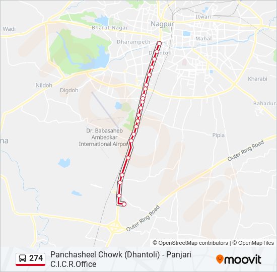 274 bus Line Map