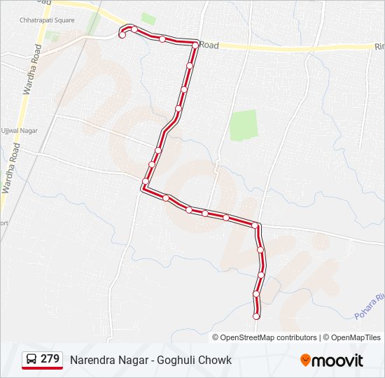 279 bus Line Map