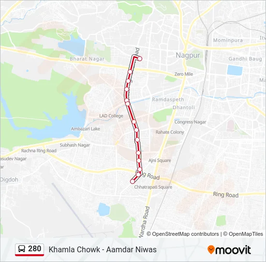 280 Bus Line Map