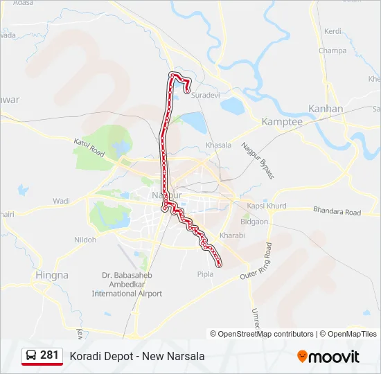 281 Bus Line Map