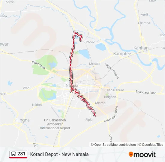 281 Bus Line Map