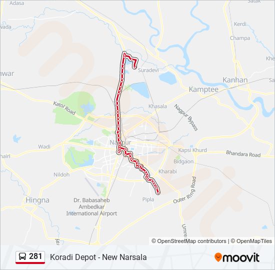 281 bus Line Map