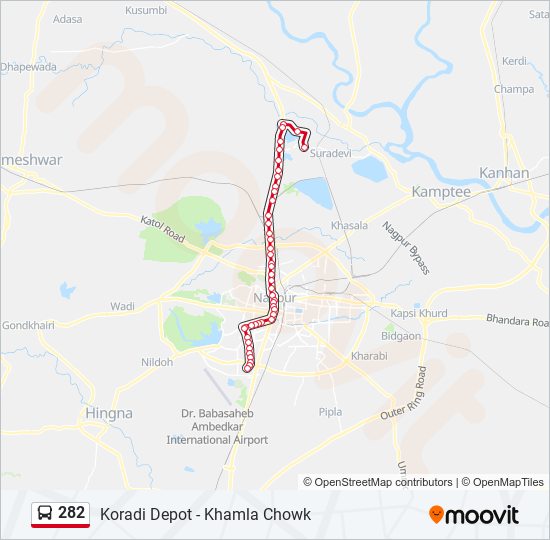 282 bus Line Map