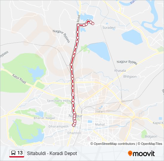 13 bus Line Map