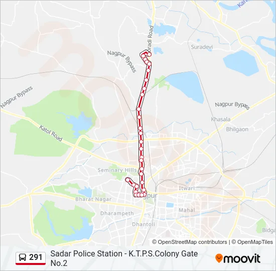 291 Bus Line Map