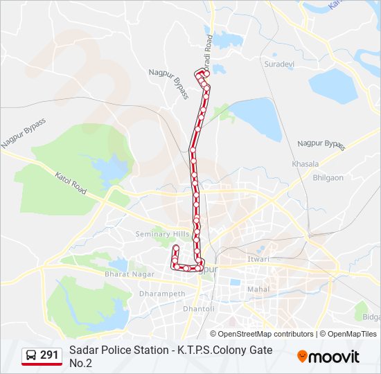 291 bus Line Map