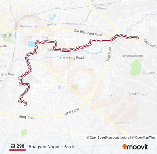 298 Bus Line Map