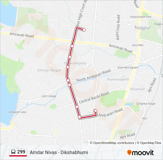 299 Bus Line Map