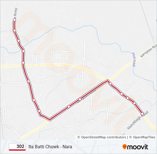 302 bus Line Map