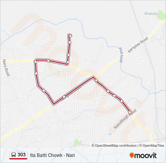 303 bus Line Map