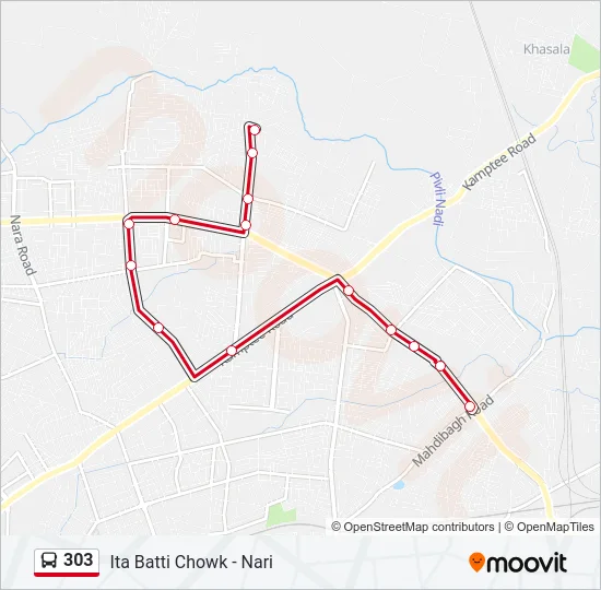 303 Bus Line Map