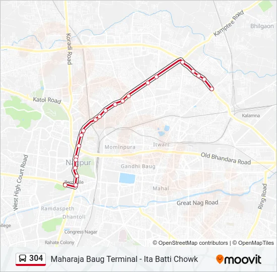 304 Bus Line Map