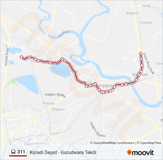 311 bus Line Map