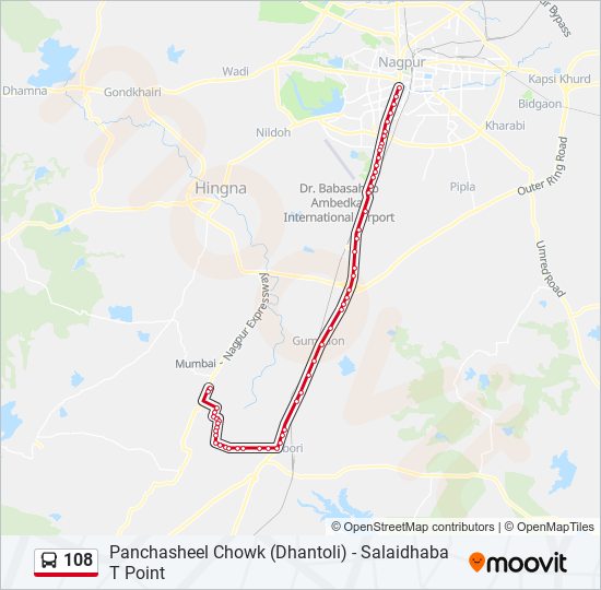 108 bus Line Map