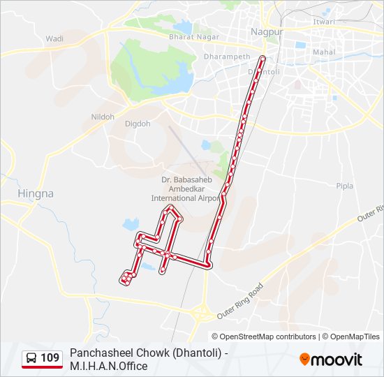 109 bus Line Map