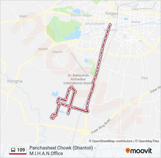 109 Bus Line Map