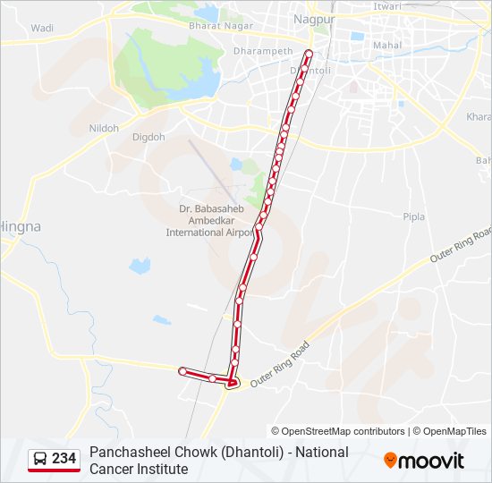 234 bus Line Map