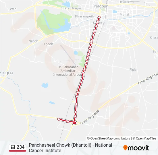 234 Bus Line Map