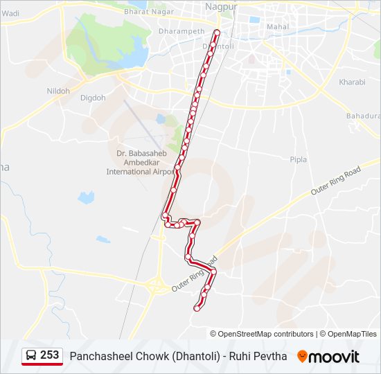 253 bus Line Map