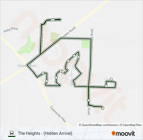 EVENING SHUTTLE Bus Line Map