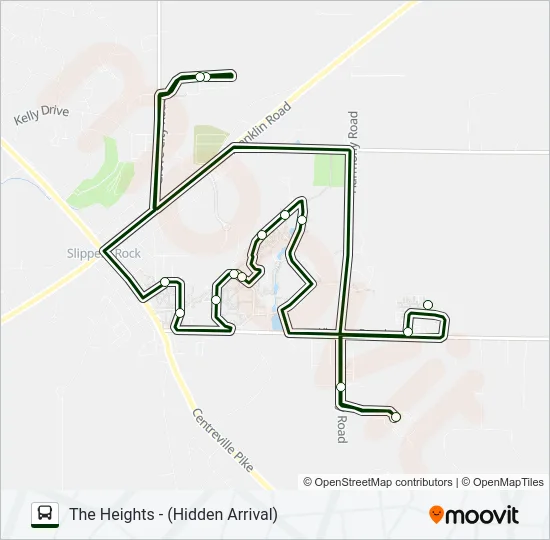 EVENING SHUTTLE Bus Line Map