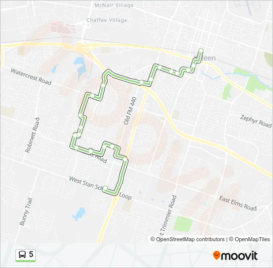 5 Bus Line Map