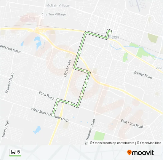 5 Bus Line Map