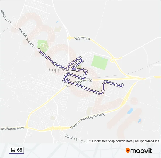 65 Bus Line Map