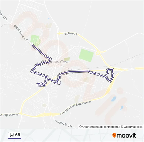 65 Bus Line Map