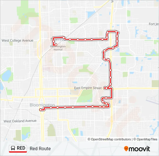 RED Bus Line Map