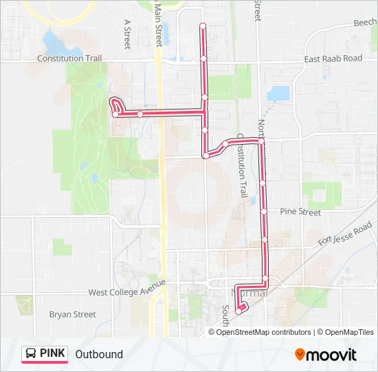 PINK Bus Line Map