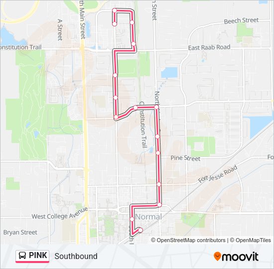 PINK Bus Line Map