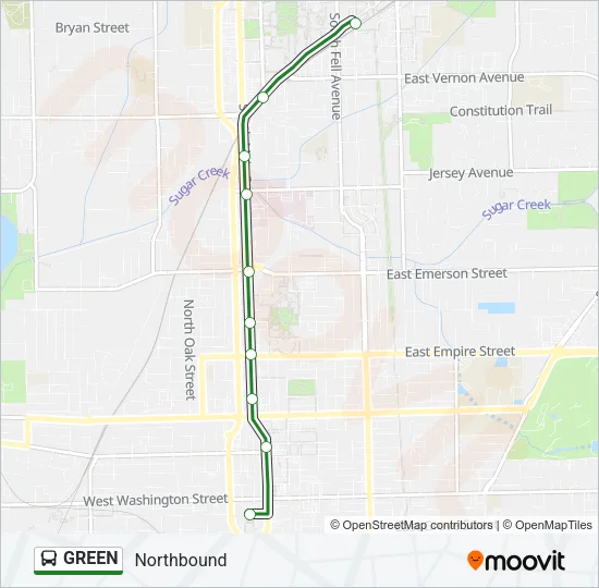 GREEN Bus Line Map