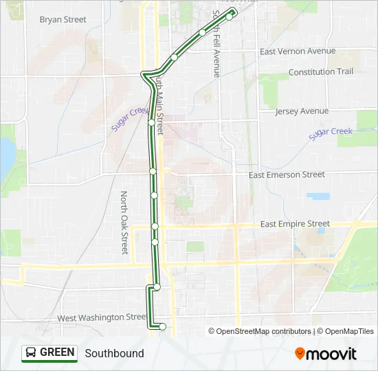 GREEN Bus Line Map