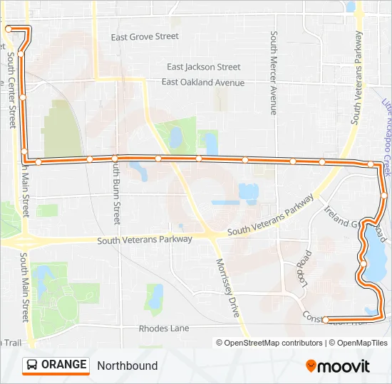 ORANGE Bus Line Map
