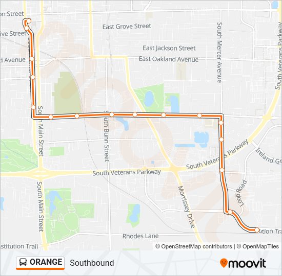 ORANGE Bus Line Map