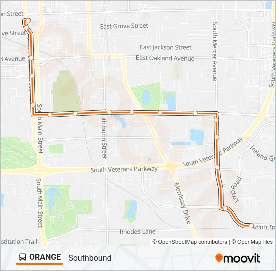 ORANGE Bus Line Map