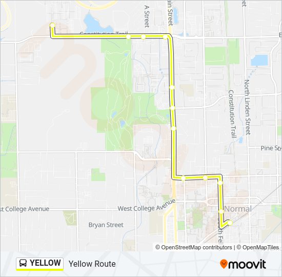 YELLOW Bus Line Map
