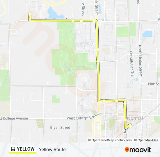 YELLOW Bus Line Map