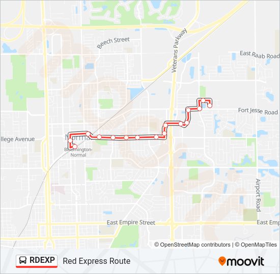 RDEXP Bus Line Map