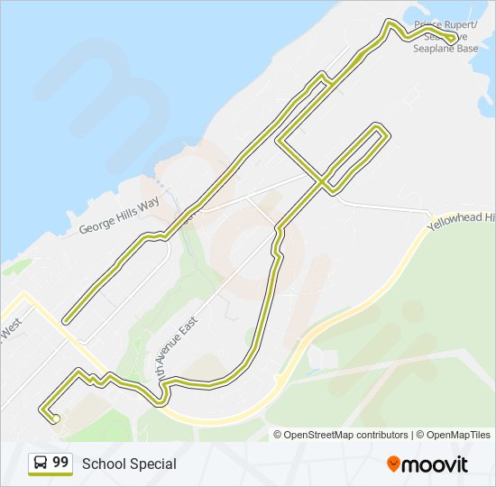 Plan de la ligne 99 de bus